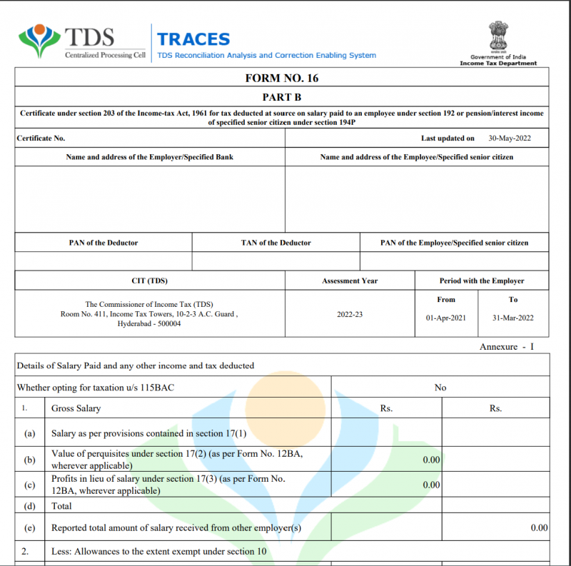 What Is Form 16 - LegalWiz.in