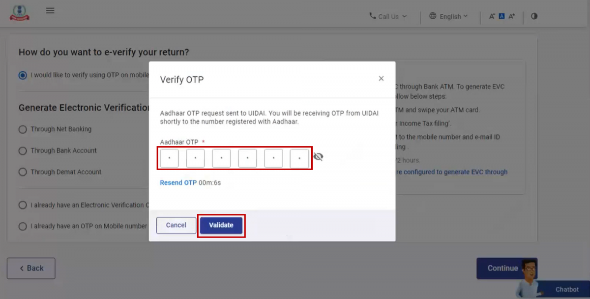 How To E Verify Itr Through Aadhar