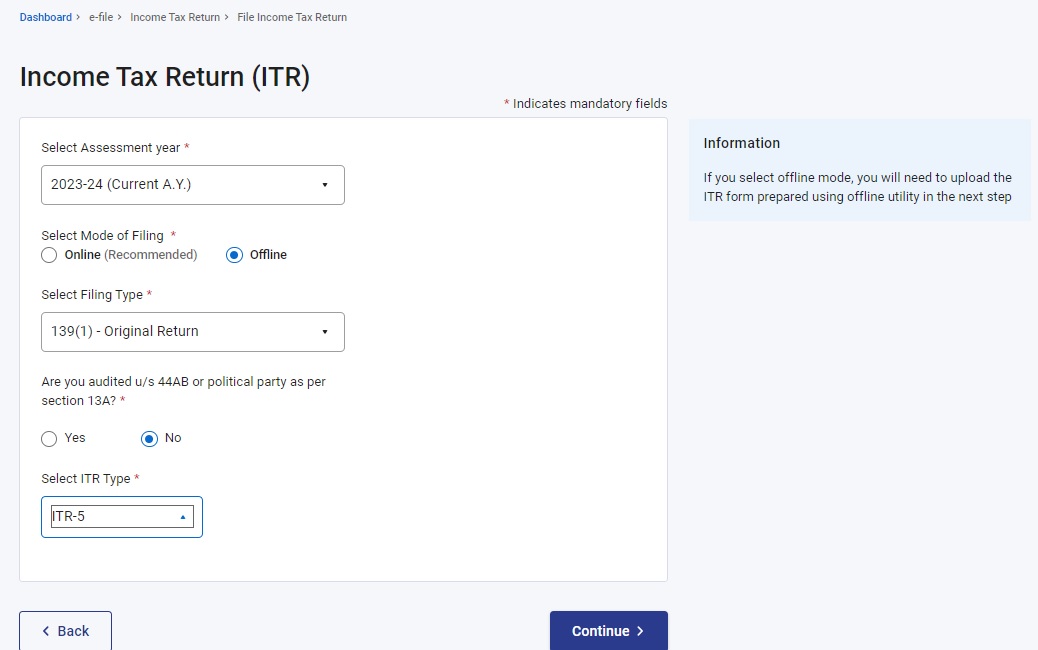 How To File ITR 5 Form Online - LegalWiz.in